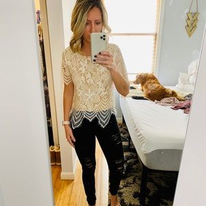 Express lace cropped top
